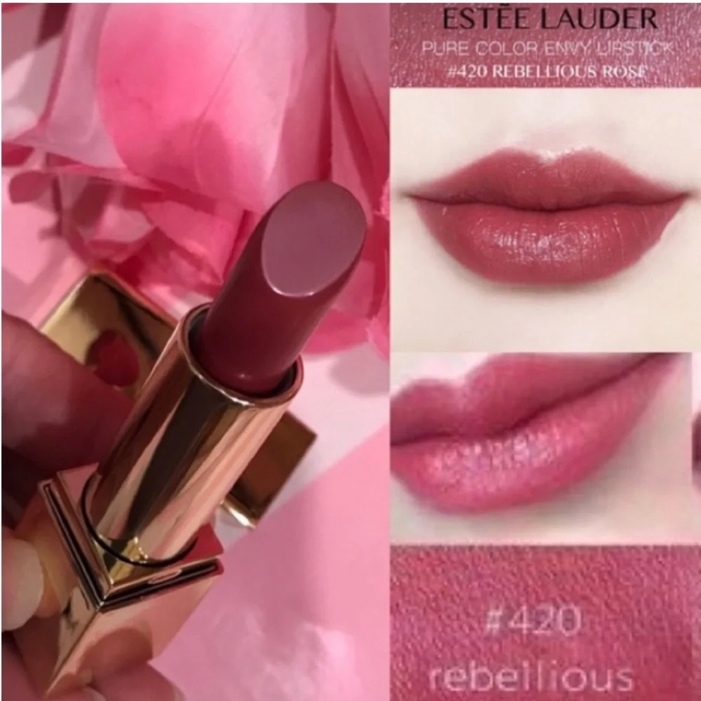 Estee Lauder Pure Color Rebellious Rose 420 Lipstick Limited Edition Tube